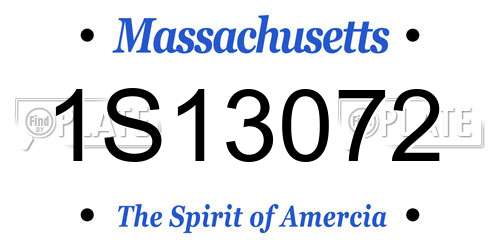 1S13072 Massachusetts License Plate