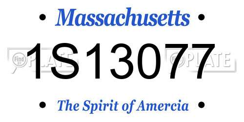 1S13077 Massachusetts License Plate