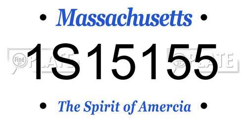 1S15155 Massachusetts License Plate