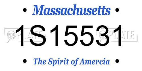 1S15531 Massachusetts License Plate