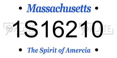 1S16210 Massachusetts License Plate