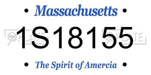 1S18155 Massachusetts License Plate
