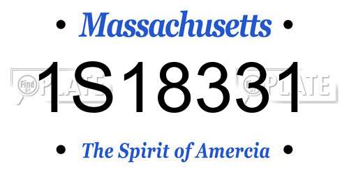 1S18331 Massachusetts License Plate
