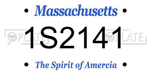 1S2141 Massachusetts License Plate