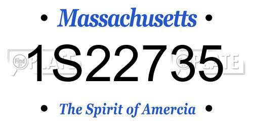 1S22735 Massachusetts License Plate