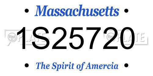 1S25720 Massachusetts License Plate