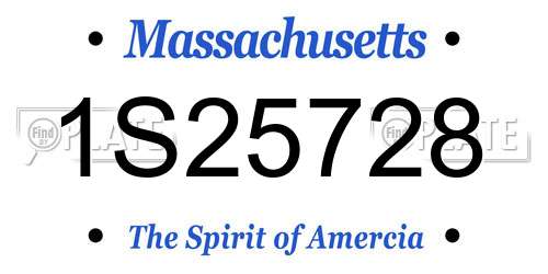 1S25728 Massachusetts License Plate