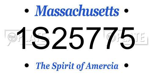 1S25775 Massachusetts License Plate