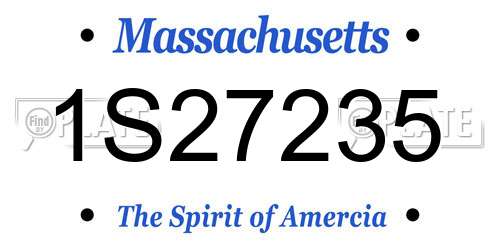 1S27235 Massachusetts License Plate