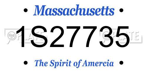 1S27735 Massachusetts License Plate