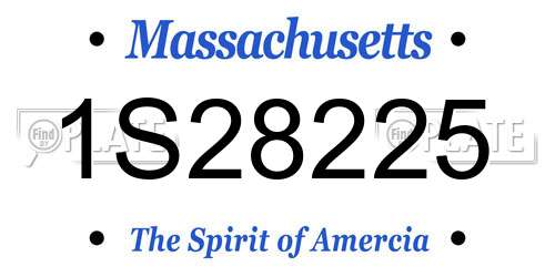1S28225 Massachusetts License Plate