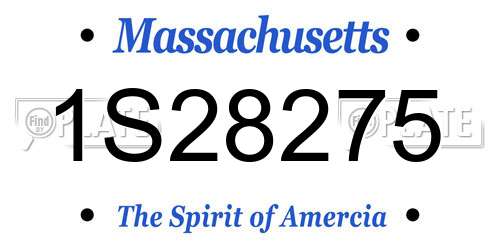 1S28275 Massachusetts License Plate