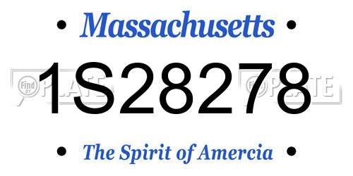 1S28278 Massachusetts License Plate