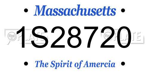1S28720 Massachusetts License Plate