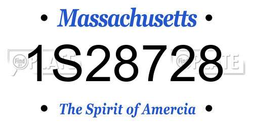 1S28728 Massachusetts License Plate