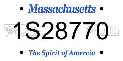 1S28770 Massachusetts License Plate
