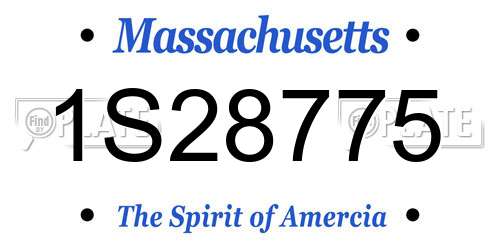 1S28775 Massachusetts License Plate