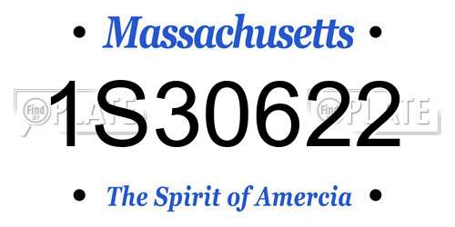 1S30622 Massachusetts License Plate
