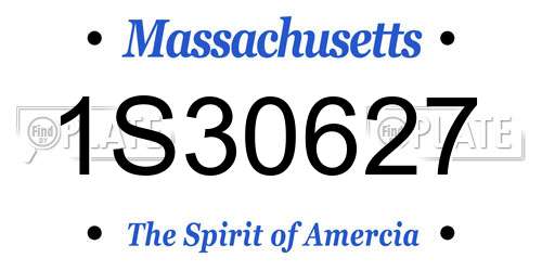 1S30627 Massachusetts License Plate
