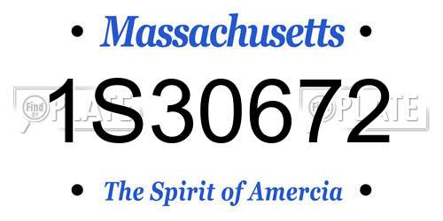 1S30672 Massachusetts License Plate
