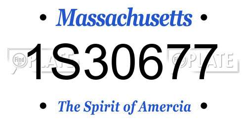 1S30677 Massachusetts License Plate