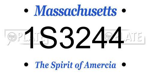 1S3244 Massachusetts License Plate