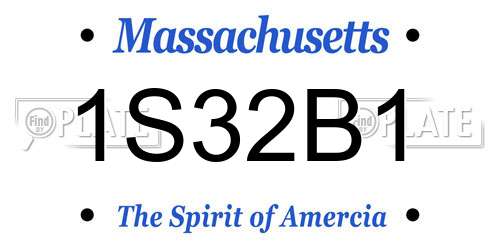 1S32B1 Massachusetts License Plate
