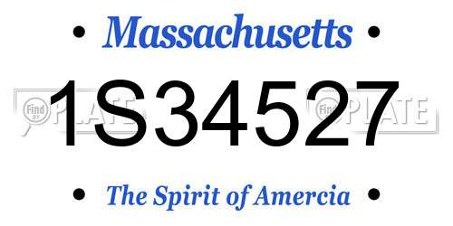 1S34527 Massachusetts License Plate