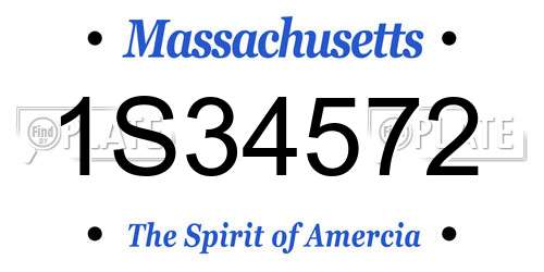 1S34572 Massachusetts License Plate
