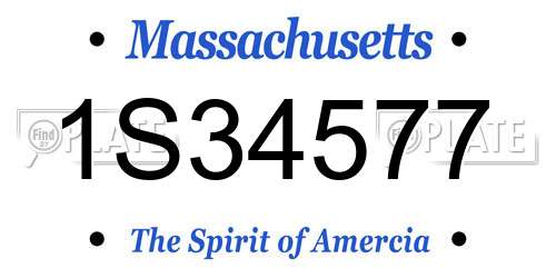 1S34577 Massachusetts License Plate