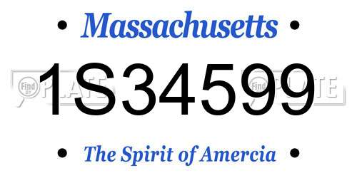 1S34599 Massachusetts License Plate