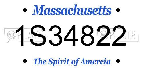 1S34822 Massachusetts License Plate