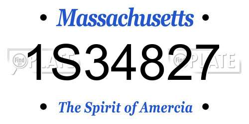 1S34827 Massachusetts License Plate