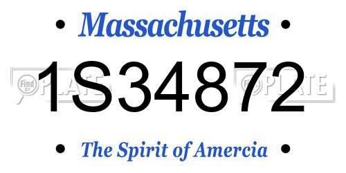 1S34872 Massachusetts License Plate