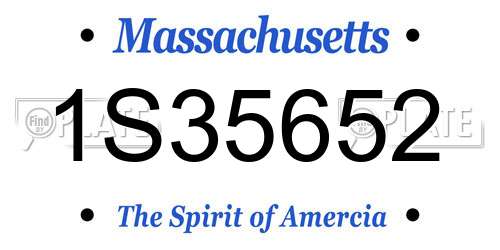 1S35652 Massachusetts License Plate