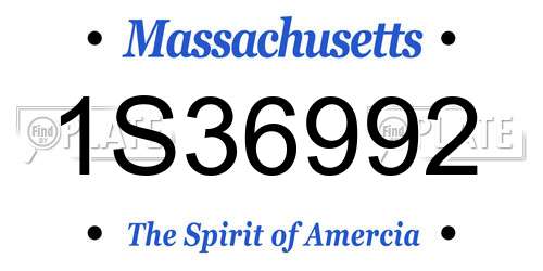 1S36992 Massachusetts License Plate