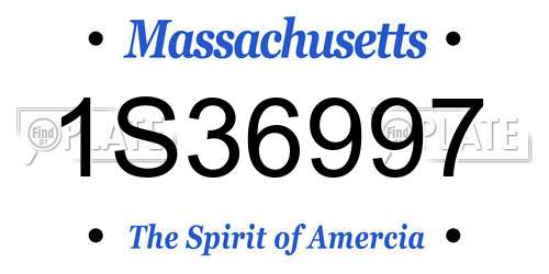 1S36997 Massachusetts License Plate