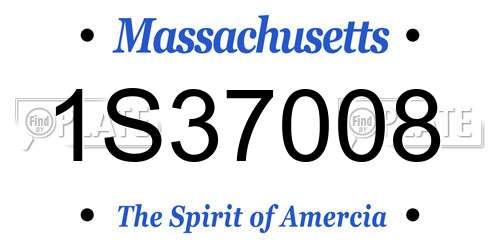 1S37008 Massachusetts License Plate