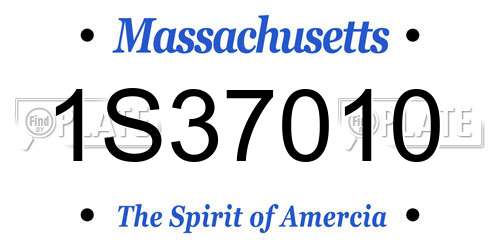 1S37010 Massachusetts License Plate