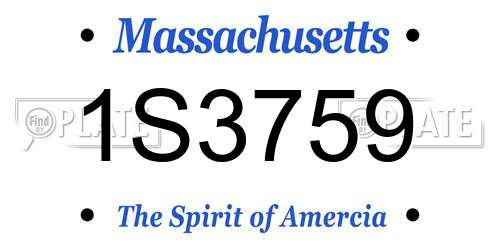 1S3759 Massachusetts License Plate
