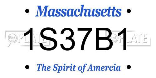 1S37B1 Massachusetts License Plate