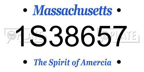 1S38657 Massachusetts License Plate
