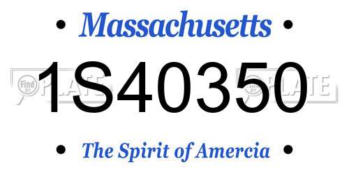 1S40350 Massachusetts License Plate