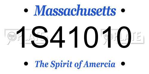 1S41010 Massachusetts License Plate