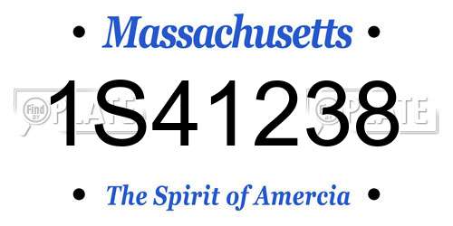 1S41238 Massachusetts License Plate