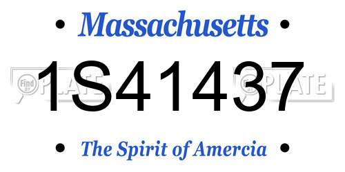 1S41437 Massachusetts License Plate