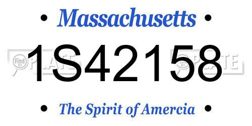 1S42158 Massachusetts License Plate