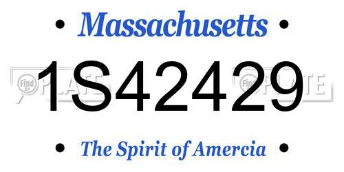 1S42429 Massachusetts License Plate