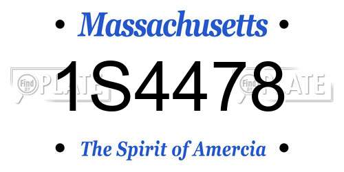 1S4478 Massachusetts License Plate