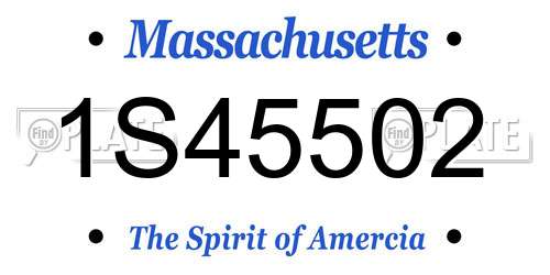1S45502 Massachusetts License Plate